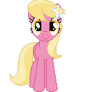 Size: 128x133 | Tagged: safe, artist:onil innarin, derpibooru original, character:lily, character:lily valley, species:pony, c:, female, looking at you, mare, pixel art, solo