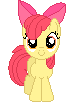 Size: 84x102 | Tagged: safe, artist:onil innarin, derpibooru original, character:apple bloom, adorabloom, c:, cute, female, filly, looking at you, pixel art, simple background, solo, transparent background