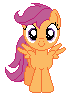 Size: 84x93 | Tagged: safe, artist:onil innarin, derpibooru original, character:scootaloo, species:pegasus, species:pony, c:, cute, cutealoo, female, filly, looking at you, pixel art, simple background, solo, transparent background