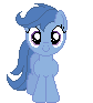 Size: 84x93 | Tagged: safe, artist:onil innarin, derpibooru original, character:archer, archer (character), c:, cute, female, filly, looking at you, pixel art, scootablue, simple background, solo, transparent background