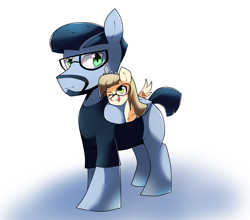 Size: 2500x2200 | Tagged: safe, artist:papibabidi, character:zipporwhill, species:pegasus, species:pony, father and daughter, glasses, nightjar, piggyback ride, ponies riding ponies
