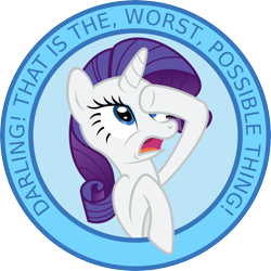 Size: 8000x8000 | Tagged: safe, artist:daringdashie, character:rarity, absurd resolution, darling, marshmelodrama, seal, seal of approval, seal of disapproval, the worst possible thing