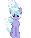 Size: 128x158 | Tagged: safe, artist:onil innarin, derpibooru original, character:cloudchaser, species:pony, animated, blinking, c:, female, looking at you, mare, pixel art, simple background, solo, transparent background
