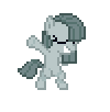 Size: 100x102 | Tagged: safe, artist:anonycat, artist:ponynoia, character:marble pie, desktop ponies, animated, dancing, female, party hard, pixel art, simple background, solo, sprite, transparent background