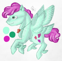 Size: 1270x1253 | Tagged: safe, artist:sweetheart-arts, character:wind whistler, g1, female, g1 to g4, generation leap, reference sheet, solo, tail feathers