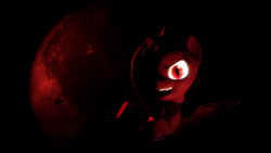 Size: 1920x1080 | Tagged: safe, artist:powdan, character:princess luna, 3d, blood moon, evil grin, female, filly, gmod, solo, woona