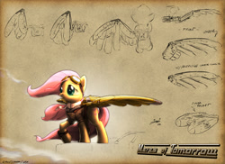 Size: 2200x1600 | Tagged: safe, artist:lionheartcartoon, character:fluttershy, artificial wings, augmented, goggles, implied amputation, mechanical wing, rocket, steampunk, wings