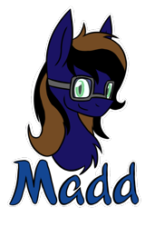 Size: 576x844 | Tagged: safe, artist:metalaura, oc, oc only, species:pony, badge, bust, chest fluff, colored pupils, con badge, glasses, male, simple background, solo, stallion, transparent background