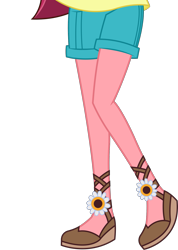 Size: 1215x1710 | Tagged: safe, artist:teentitansfan201, edit, character:gloriosa daisy, equestria girls:legend of everfree, g4, my little pony: equestria girls, my little pony:equestria girls, clothing, cropped, legs, pictures of legs, sandals, shorts, simple background, transparent background, vector, vector edit