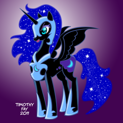 Size: 800x800 | Tagged: safe, artist:tim-kangaroo, character:nightmare moon, character:princess luna, species:alicorn, species:pony, female, solo, spread wings, wings