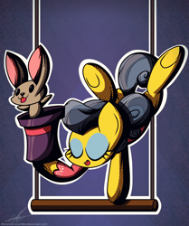 Size: 1600x1917 | Tagged: safe, artist:therandomjoyrider, character:trapeze star, species:rabbit, episode:viva las pegasus, g4, my little pony: friendship is magic, bernard rabbit, bunny out of the hat, clothing, hat, magic trick, male, performer, scene interpretation, signature, solo, top hat