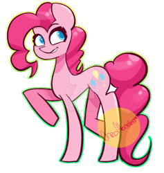 Size: 1024x1081 | Tagged: safe, artist:oreomonsterr, character:pinkie pie, female, solo, watermark