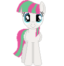 Size: 128x131 | Tagged: safe, artist:onil innarin, derpibooru original, character:blossomforth, species:pony, c:, female, looking at you, mare, pixel art, simple background, solo, transparent background