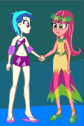 Size: 640x960 | Tagged: safe, artist:gouhlsrule, character:dj pon-3, character:gloriosa daisy, character:vinyl scratch, equestria girls:legend of everfree, g4, my little pony: equestria girls, my little pony:equestria girls, feet, sandals