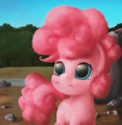 Size: 2106x2160 | Tagged: safe, artist:starblaze25, character:pinkie pie, cute, diapinkes, eye reflection, female, filly, filly pinkie pie, fluffy, rock farm, solo, younger