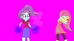 Size: 1024x577 | Tagged: safe, artist:gouhlsrule, character:sour sweet, character:sunny flare, my little pony:equestria girls, alternate universe, clothing, dress, magic, simple background, skirt, watermark