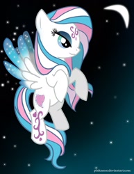 Size: 1176x1527 | Tagged: safe, artist:pinkanon, character:star catcher, species:pegasus, species:pony, g3, female, flying, g3 to g4, generation leap, mare, night, solo