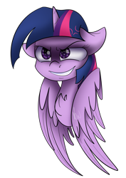 Size: 2480x3508 | Tagged: safe, artist:vanillashineart, character:twilight sparkle, character:twilight sparkle (alicorn), species:alicorn, species:pony, cross-popping veins, evil grin, female, grin, simple background, smiling, solo, transparent background