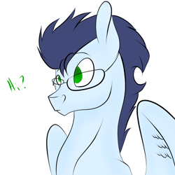 Size: 1000x1000 | Tagged: safe, artist:neonaarts, character:soarin', species:pony, glasses, male, nerd, simple background, solo, white background