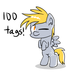 Size: 2000x2000 | Tagged: safe, artist:saveraedae, character:crackle pop, species:pegasus, species:pony, derpibooru, episode:the cart before the ponies, g4, my little pony: friendship is magic, bipedal, celebration, chibi, colt, cute, disproportional anatomy, ear fluff, male, meta, milestone, one eye closed, rearing, shading, simple background, solo, tags, text, transparent background