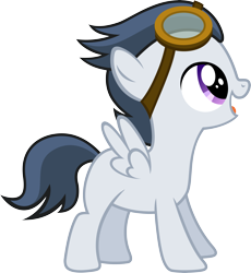 Size: 7351x8000 | Tagged: safe, artist:daringdashie, character:rumble, species:pony, absurd resolution, colt, goggles, male, open mouth, simple background, smiling, transparent background, vector
