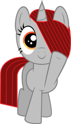 Size: 1149x1999 | Tagged: safe, artist:onil innarin, derpibooru original, oc, oc only, oc:ore pie, species:pony, species:unicorn, derpibooru community collaboration, 2017 community collab, looking at you, simple background, solo, transparent background, vector, waving