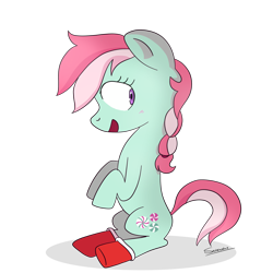 Size: 2000x2000 | Tagged: safe, artist:saveraedae, character:minty, g3, clothing, cute, female, g3 to g4, g3betes, generation leap, mintabetes, simple background, socks, solo, transparent background, vector