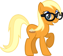 Size: 1024x917 | Tagged: safe, artist:daringdashie, character:apple cobbler, species:earth pony, species:pony, apple family member, background pony, female, glasses, mare, raised hoof, simple background, solo, transparent background