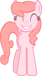 Size: 1024x1819 | Tagged: safe, artist:daringdashie, character:pink lady, species:earth pony, species:pony, apple family member, background pony, eyes closed, female, mare, simple background, smiling, solo, transparent background, vector, wrong coat color