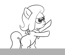 Size: 644x544 | Tagged: safe, artist:saria the frost mage, oc, oc only, oc:emerald jewel, species:earth pony, species:pony, angry, bandana, blank flank, child, colt, colt quest, foal, frown, male, monochrome, solo, wip