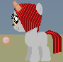 Size: 89x88 | Tagged: safe, artist:onil innarin, oc, oc only, oc:ore pie, species:pony, species:unicorn, animated, burning, cube, fire, foal, gif, glowing horn, metal, pixel art, scrunchy face, solo