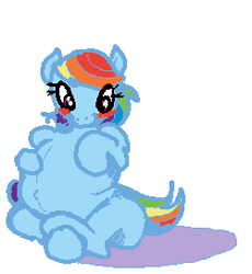 Size: 250x272 | Tagged: safe, artist:envy, character:rainbow dash, species:pegasus, species:pony, belly button, blushing, female, mare, pregnant, sitting, solo