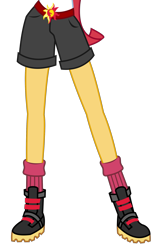 Size: 1500x2385 | Tagged: safe, artist:teentitansfan201, character:sunset shimmer, equestria girls:legend of everfree, g4, my little pony: equestria girls, my little pony:equestria girls, belt, boots, clothing, cropped, female, leg focus, legs, pictures of legs, shorts, simple background, socks, solo, transparent background, vector