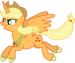Size: 5018x4262 | Tagged: safe, artist:mysteriouskaos, character:applejack, species:alicorn, species:pony, .ai available, absurd resolution, alicornified, applecorn, race swap, simple background, transparent background, vector