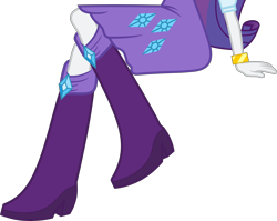 Size: 6000x4770 | Tagged: safe, artist:teentitansfan201, edit, character:rarity, my little pony:equestria girls, absurd resolution, boots, bracelet, clothing, cropped, female, high heel boots, jewelry, leg focus, legs, simple background, sitting, skirt, solo, transparent background, vector, vector edit