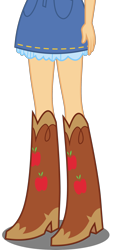 Size: 1500x2880 | Tagged: safe, artist:teentitansfan201, edit, character:applejack, my little pony:equestria girls, boots, clothing, cowboy boots, cropped, denim skirt, female, leg focus, legs, pictures of legs, simple background, skirt, solo, transparent background, vector, vector edit