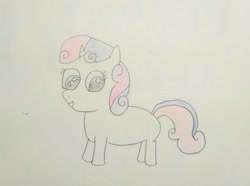 Size: 976x725 | Tagged: safe, artist:sumi-mlp25, character:sweetie belle, species:pony, species:unicorn, female, filly, smiling, solo, traditional art