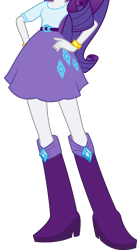 Size: 3376x6183 | Tagged: safe, artist:teentitansfan201, edit, character:rarity, my little pony:equestria girls, absurd resolution, boots, bracelet, clothing, cropped, female, hand on hip, high heel boots, jewelry, leg focus, legs, pictures of legs, simple background, skirt, solo, transparent background, vector, vector edit