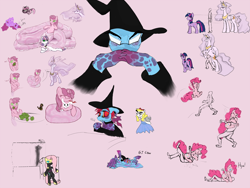 Size: 4320x3240 | Tagged: safe, artist:sevireth, character:berry punch, character:berryshine, character:fluttershy, character:pinkie pie, character:princess celestia, character:ruby pinch, character:surprise, character:sweetie belle, character:twilight sparkle, oc, oc:cteno, species:human, species:lamia, meanie belle, princess molestia, g1, cabbage, flutterstalker, g1 to g4, generation leap, glomp, naga pinch, original species, species swap, that fucking cat, vulgar
