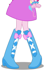 Size: 2828x4465 | Tagged: safe, artist:teentitansfan201, edit, character:pinkie pie, my little pony:equestria girls, absurd resolution, boots, bracelet, clothing, cropped, female, high heel boots, leg focus, legs, pictures of legs, simple background, skirt, solo, transparent background, vector, vector edit