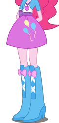 Size: 1820x3805 | Tagged: safe, artist:teentitansfan201, edit, character:pinkie pie, my little pony:equestria girls, boots, clothing, cropped, female, hands behind back, high heel boots, leg focus, legs, pictures of legs, simple background, skirt, solo, transparent background, vector, vector edit