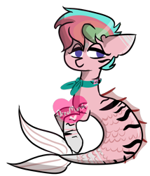 Size: 2683x3137 | Tagged: safe, artist:oreomonsterr, oc, oc only, oc:tiger lily, merpony, simple background, solo, transparent background