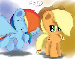 Size: 2686x2117 | Tagged: safe, artist:bronybehindthedoor, character:applejack, character:rainbow dash, annoyed, signature, simple background