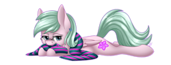 Size: 1024x394 | Tagged: safe, artist:whitehershey, oc, oc only, species:pegasus, species:pony, female, glasses, mare, prone, simple background, solo, transparent background