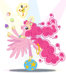 Size: 813x900 | Tagged: safe, artist:sapphiregamgee, character:boneless, character:pinkie pie, species:alicorn, species:pony, alicornified, balancing, female, hilarious in hindsight, levitation, looking at you, magic, mare, pinkiecorn, princess, profile, race swap, simple background, solo, spotlight, spread wings, telekinesis, transparent background, wings, xk-class end-of-the-world scenario
