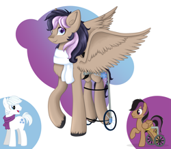 Size: 2835x2476 | Tagged: safe, artist:mailner, character:double diamond, character:stellar eclipse, species:pony, fusion, wheelchair