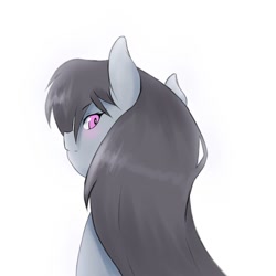 Size: 1350x1350 | Tagged: safe, artist:papibabidi, character:octavia melody, species:earth pony, species:pony, bust, female, looking back, portrait, simple background, solo, white background