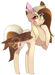 Size: 1138x1535 | Tagged: safe, artist:alithecat1989, oc, oc only, oc:tea, species:pegasus, species:pony, colored wings, female, heterochromia, mare, simple background, solo, transparent background