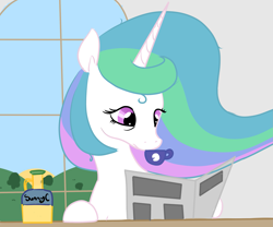 Size: 2357x1965 | Tagged: safe, artist:fribox, character:princess celestia, species:pony, female, morning, morning ponies, newspaper, solo