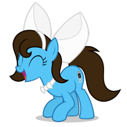 Size: 2800x2800 | Tagged: safe, artist:egstudios93, oc, oc only, oc:bella voce, species:earth pony, species:pony, blue fur, bow, bow tie, cute, cutie mark, female, high res, mare, simple background, solo, transparent background